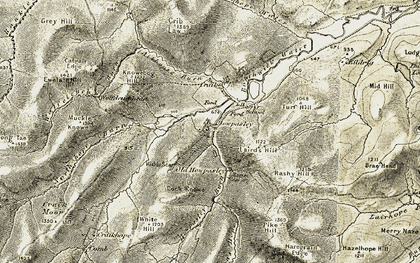 Old map of Wolfcleuch Burn in 1901-1904