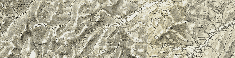 Old map of Wolfcleuch Burn in 1901-1904