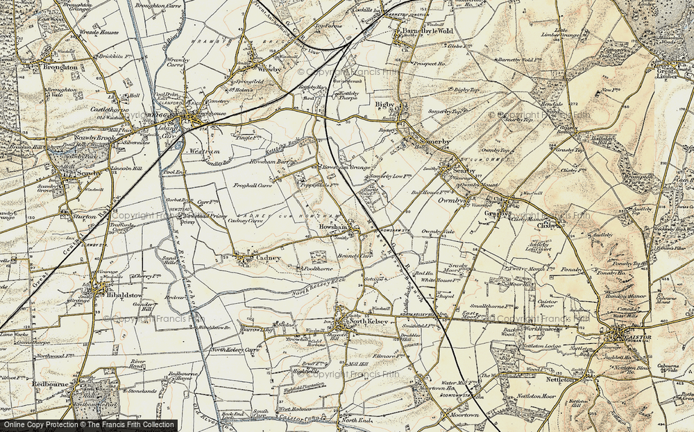 Old Map of Historic Map covering Brandicar in 1903-1908