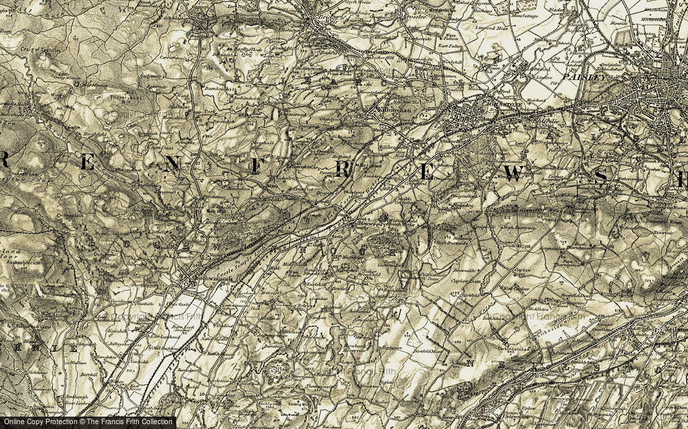 Old Map of Historic Map covering Black Cart Water in 1905-1906