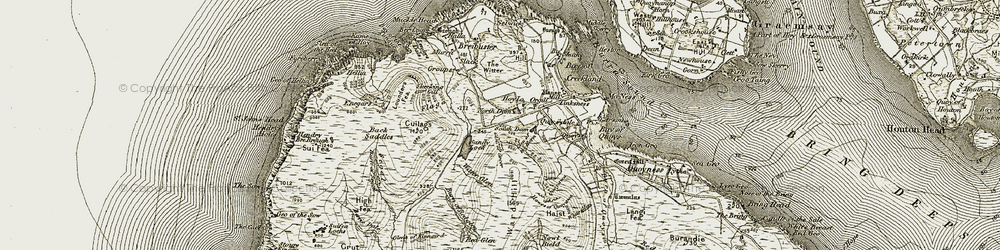 Old map of Burn of Segal in 1912