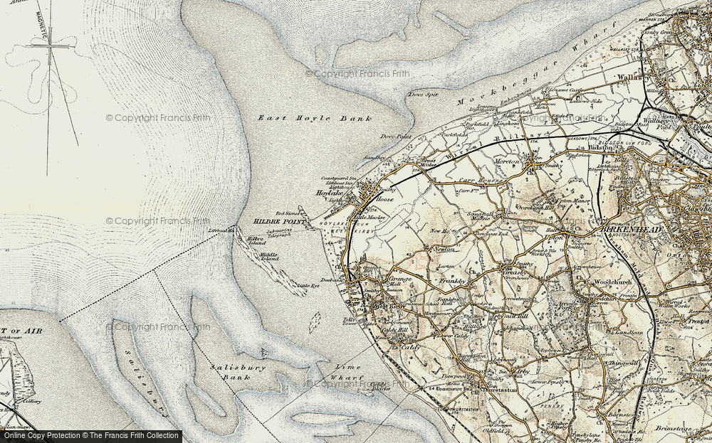 Old Map of Historic Map covering Hilbre Island in 1902-1903