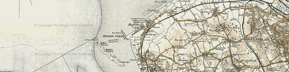 Old map of Hilbre Island in 1902-1903