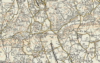 Old map of Hubbard's Hill in 1897-1898