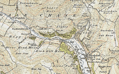 Old map of Hubberholme in 1903-1904