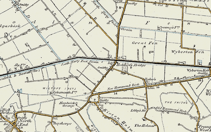 Old map of Hubbert's Bridge in 1902-1903