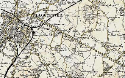 Old map of Hucclecote in 1898-1900