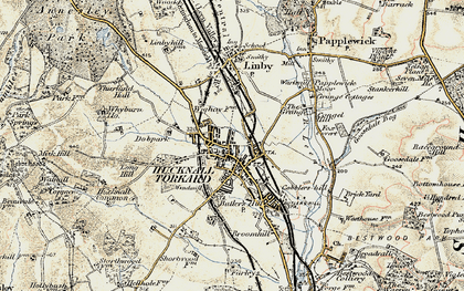 Old map of Hucknall in 1902