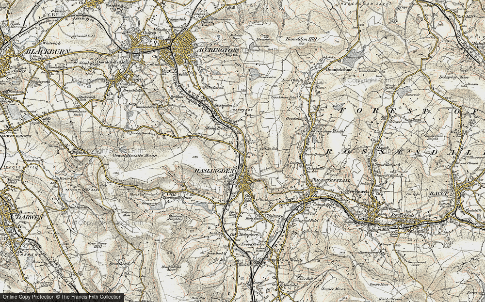 Old Map of Hud Hey, 1903 in 1903