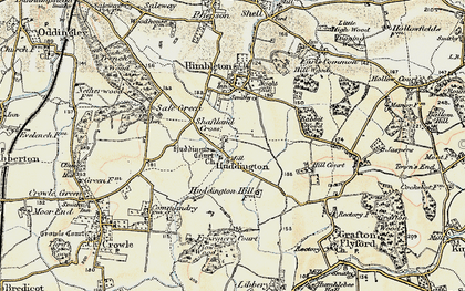 Old map of Huddington in 1899-1902