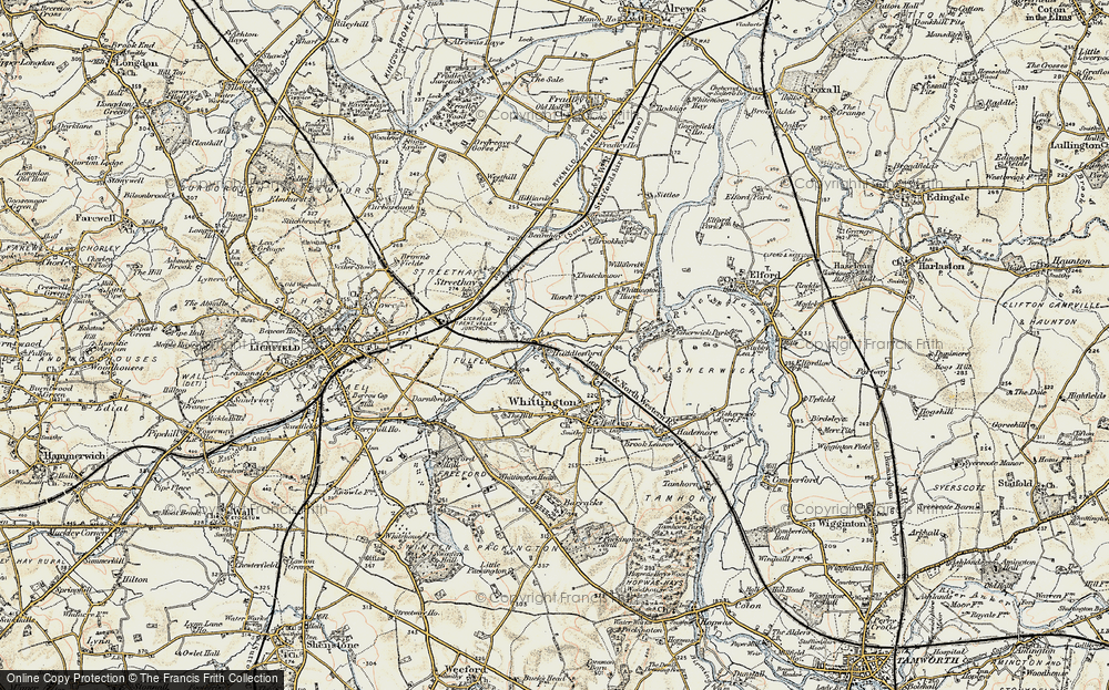 Old Map of Huddlesford, 1902 in 1902