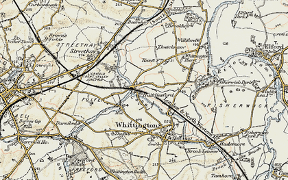 Old map of Huddlesford in 1902