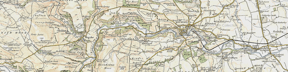 Old map of Hudswell in 1903-1904