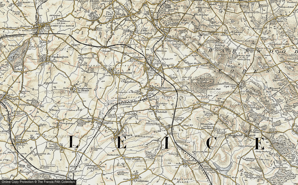 Old Map of Hugglescote, 1902-1903 in 1902-1903