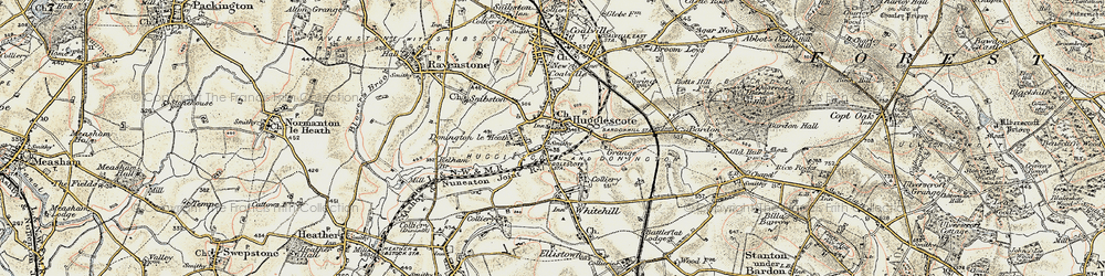 Old map of Hugglescote in 1902-1903
