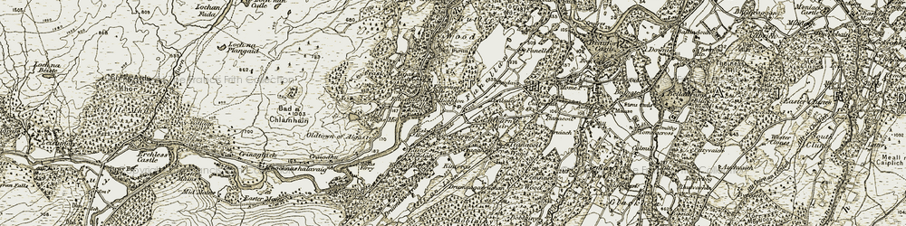 Old map of Hughton in 1908-1912