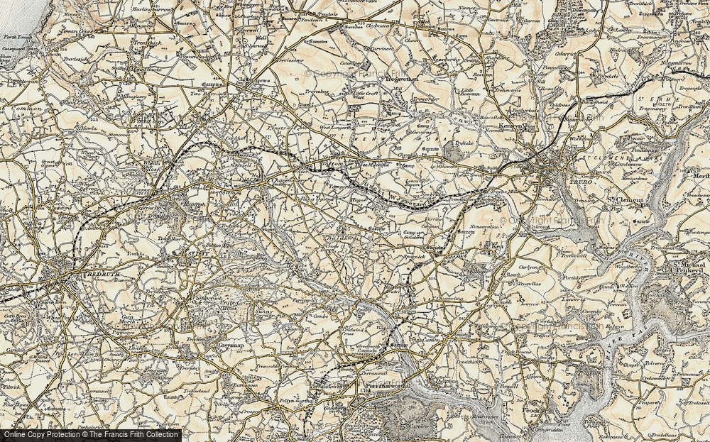 Old Map of Hugus, 1900 in 1900