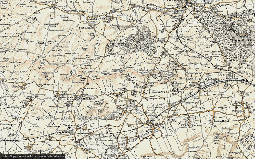 Old Map of Huish, 1897-1899 in 1897-1899
