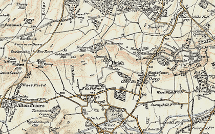 Old map of Huish in 1897-1899