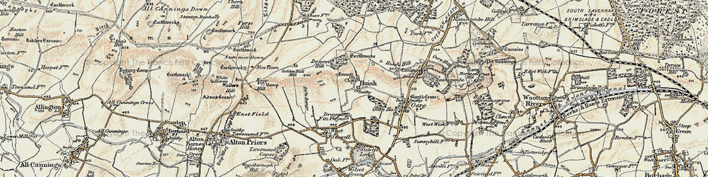 Old map of Huish in 1897-1899