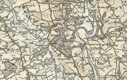Old map of Bourna in 1899-1900
