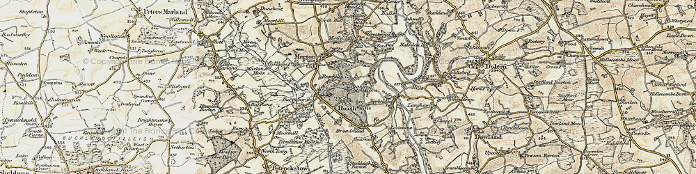 Old map of Huish in 1899-1900