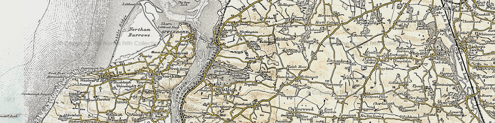 Old map of Huish in 1900