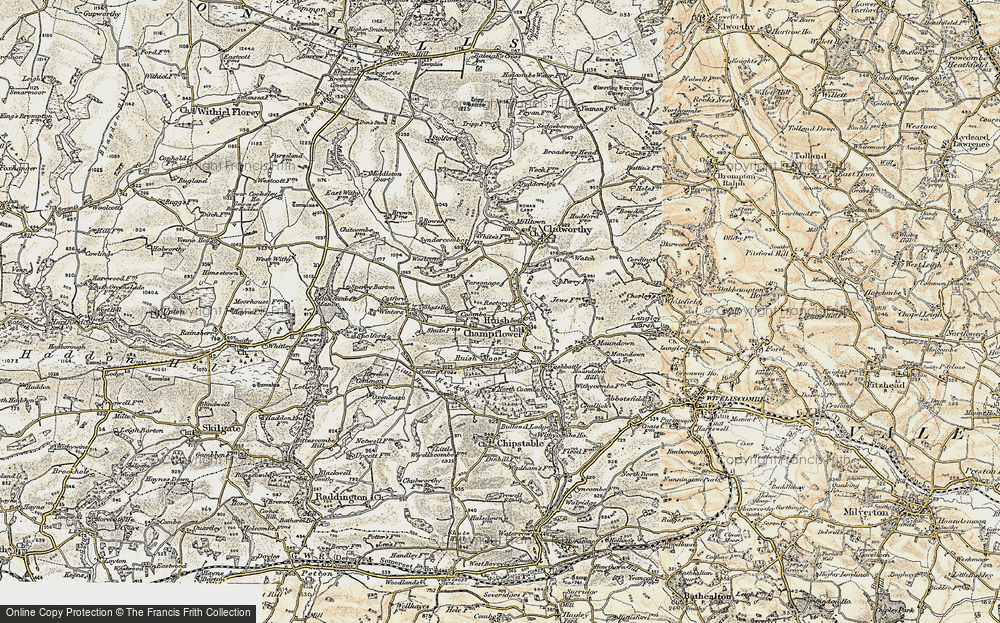 Old Map of Huish Champflower, 1898-1900 in 1898-1900