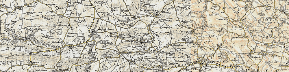 Old map of Huish Champflower in 1898-1900