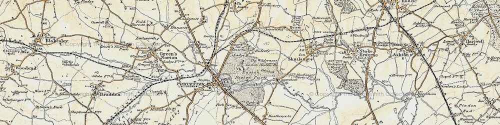 Old map of Hulcote in 1898-1901