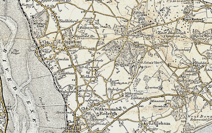 Old map of Bystock in 1899