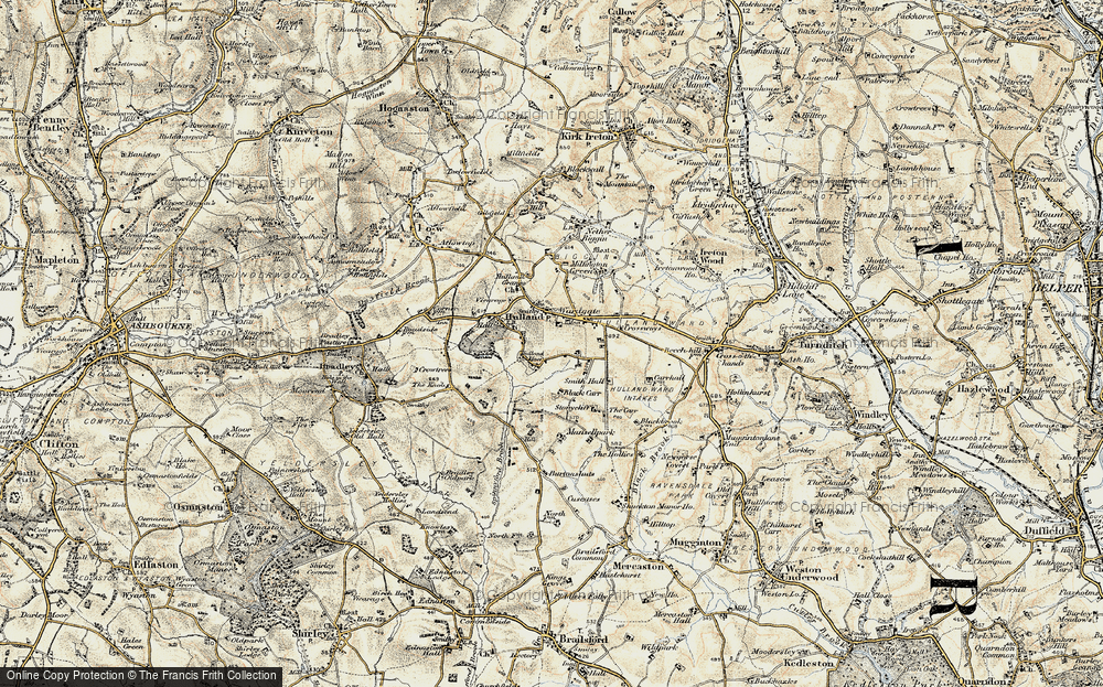 Old Map of Hulland Moss, 1902 in 1902