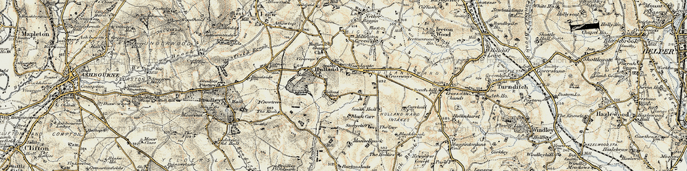 Old map of Hulland Moss in 1902