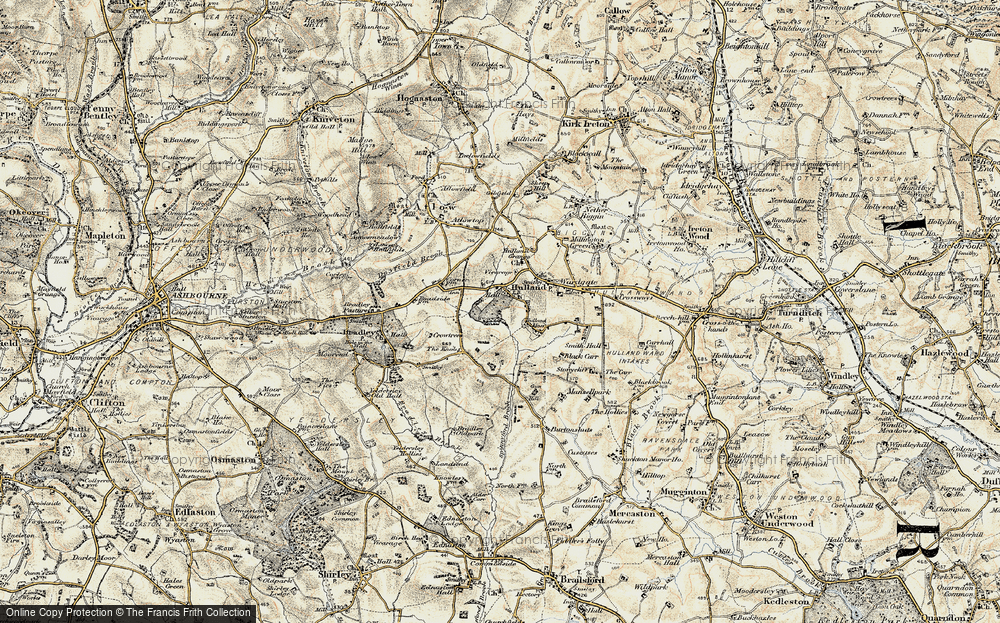 Old Map of Hulland Village, 1902 in 1902