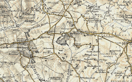 Old map of Hulland Village in 1902