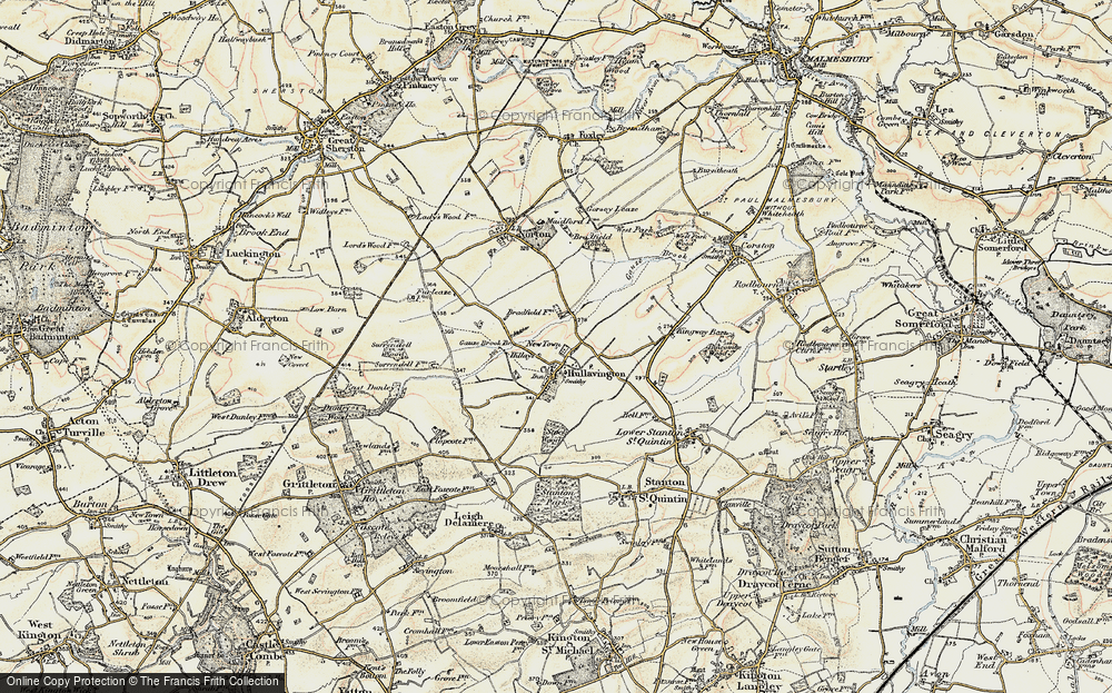 Old Map of Historic Map covering Bradfield Manor Fm in 1898-1899