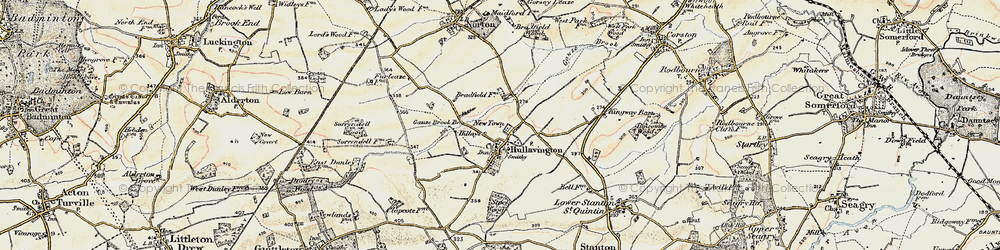 Old map of Hullavington in 1898-1899