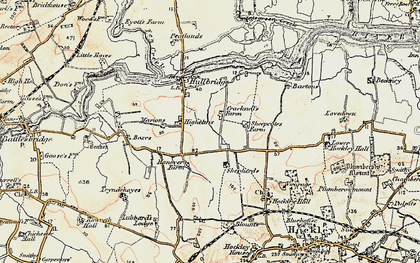 Old map of Hullbridge in 1898