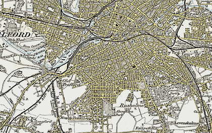 Old map of Hulme in 1903