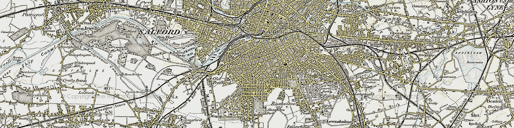 Old map of Hulme in 1903