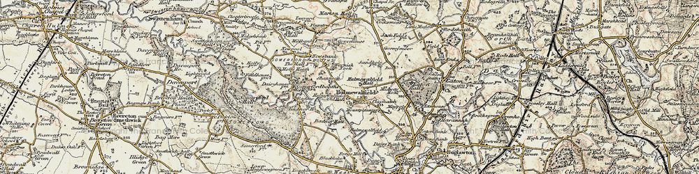 Old map of Hulme Walfield in 1902-1903