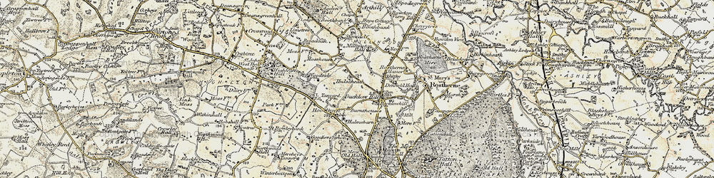 Old map of Hulseheath in 1902-1903