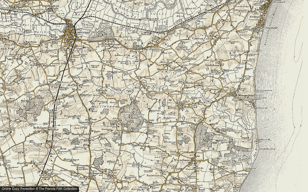 Old Map of Historic Map covering Brier Wood in 1901-1902