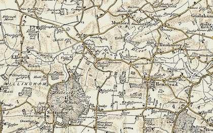 Old map of Hulver Street in 1901-1902