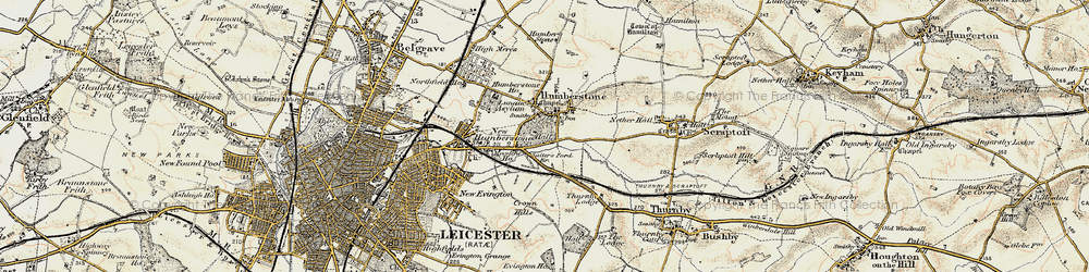 Old map of Humberstone in 1901-1903