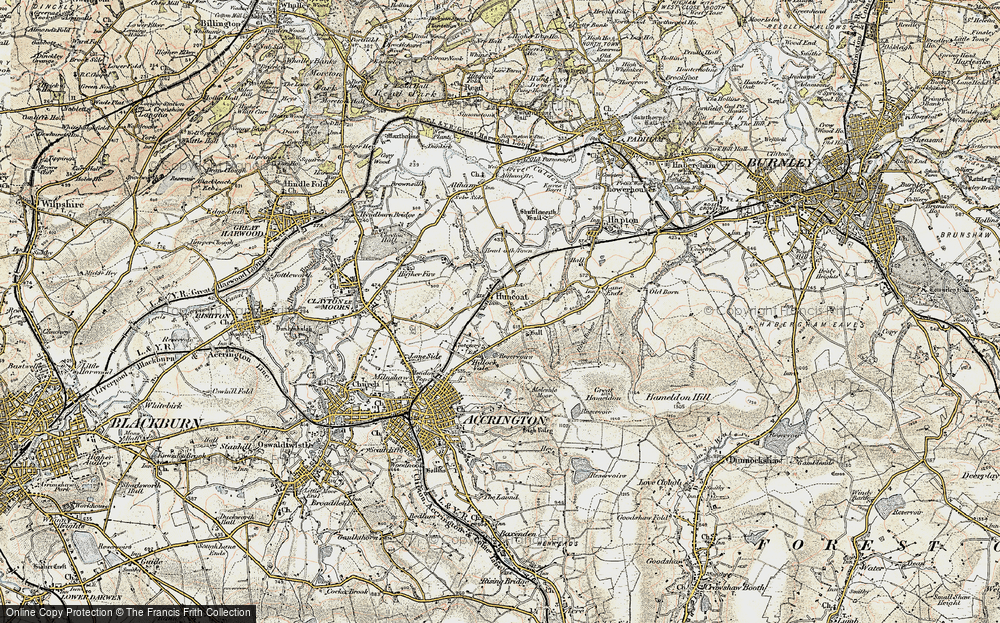 Old Map of Huncoat, 1903 in 1903
