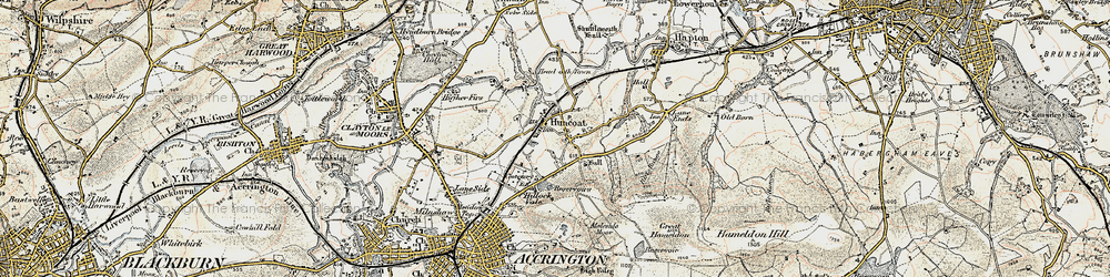 Old map of Huncoat in 1903