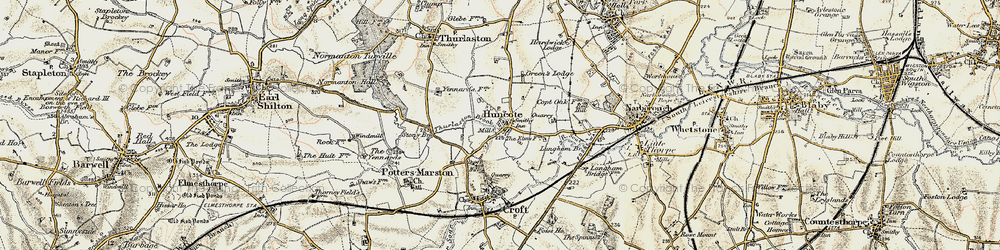 Old map of Huncote in 1901-1903