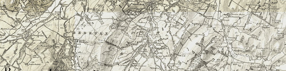 Old map of Larkhall in 1901-1904