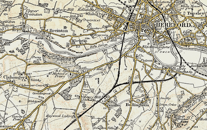 Old map of Hunderton in 1900-1901
